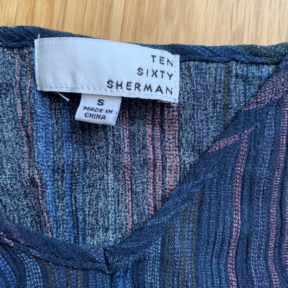 Ten Sixty Sherman Navy Striped Tie Front Tank - Picture 4 of 4